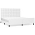 Estructura de cama cabecero cuero sintético blanco 180x200