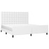 Estructura de cama cabecero cuero sintético blanco 180x200