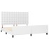 Estructura de cama cabecero cuero sintético blanco 180x200