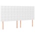 Estructura de cama cabecero cuero sintético blanco 180x200