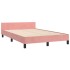 Estructura de cama sin colchón terciopelo rosa 120x200
