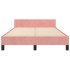 Estructura de cama sin colchón terciopelo rosa 120x200
