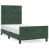 Estructura de cama sin colchón terciopelo verde oscuro
