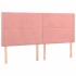 Estructura de cama sin colchón terciopelo rosa 160x200