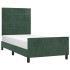 Estructura de cama sin colchón terciopelo verde oscuro