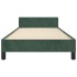 Estructura de cama sin colchón terciopelo verde oscuro