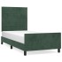 Estructura de cama sin colchón terciopelo verde oscuro