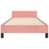 Estructura de cama sin colchón terciopelo rosa 80x200