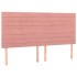 Estructura de cama sin colchón terciopelo rosa 160x200