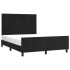 Estructura de cama sin colchón terciopelo negro 140x200