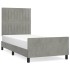 Estructura de cama sin colchón terciopelo gris claro 90x200