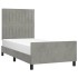Estructura de cama sin colchón terciopelo gris claro 90x200