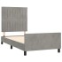 Estructura de cama sin colchón terciopelo gris claro 90x200