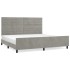 Estructura de cama sin colchón terciopelo gris claro 200x200
