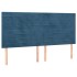 Estructura de cama sin colchón terciopelo azul oscuro