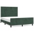 Estructura cama sin colchón terciopelo verde oscuro 140x190