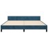 Estructura cama con cabecero terciopelo azul oscuro 180x200