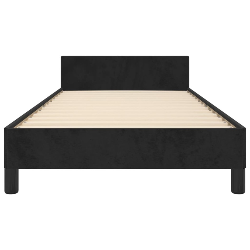 Estructura de cama sin colchón terciopelo negro 90x200