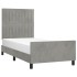 Estructura de cama sin colchón terciopelo gris claro 80x200