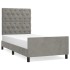 Estructura de cama sin colchón terciopelo gris claro 80x200