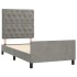 Estructura de cama sin colchón terciopelo gris claro 80x200