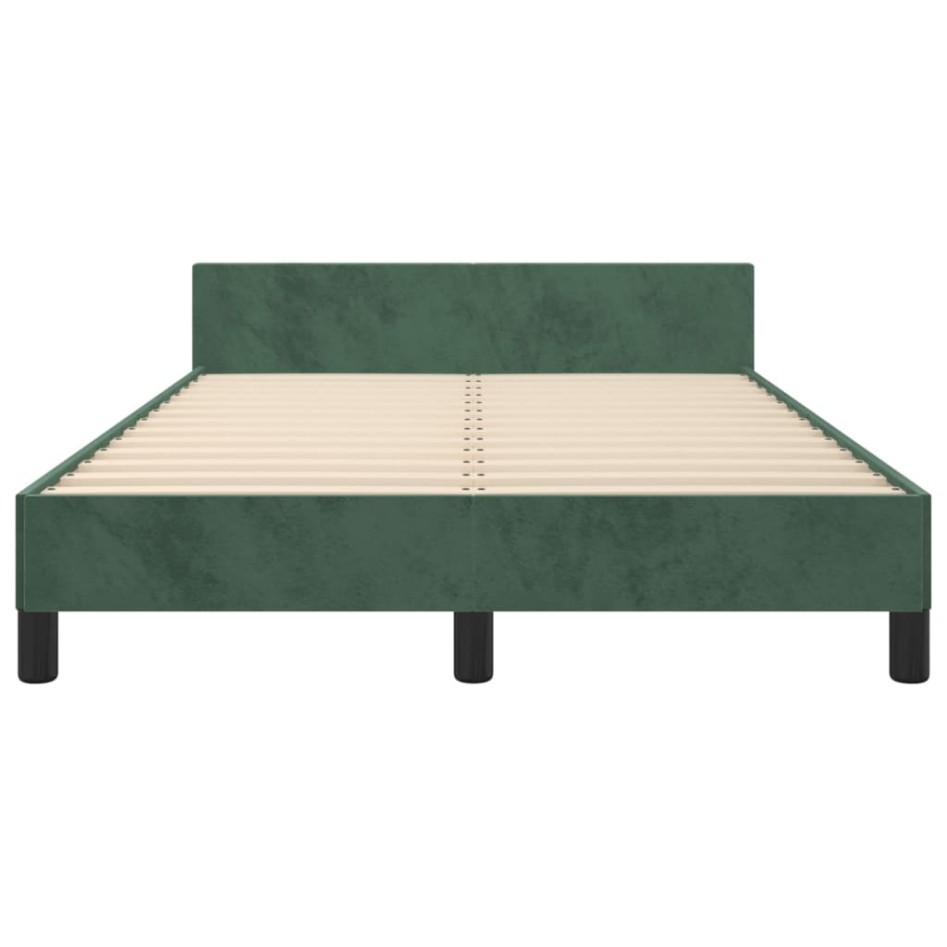 Estructura cama sin colchón terciopelo verde oscuro 120x200