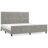 Estructura de cama sin colchón terciopelo gris claro 200x200