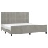 Estructura de cama sin colchón terciopelo gris claro 200x200