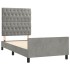 Estructura de cama sin colchón terciopelo gris claro 90x190