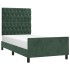 Estructura de cama sin colchón terciopelo verde oscuro