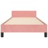 Estructura de cama sin colchón terciopelo rosa 100x200