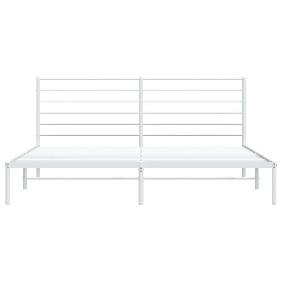 Estructura de cama con cabecero metal blanca 200x200