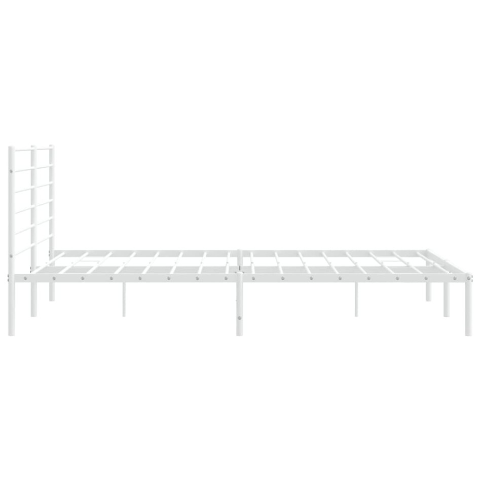 Estructura de cama con cabecero metal blanca 200x200
