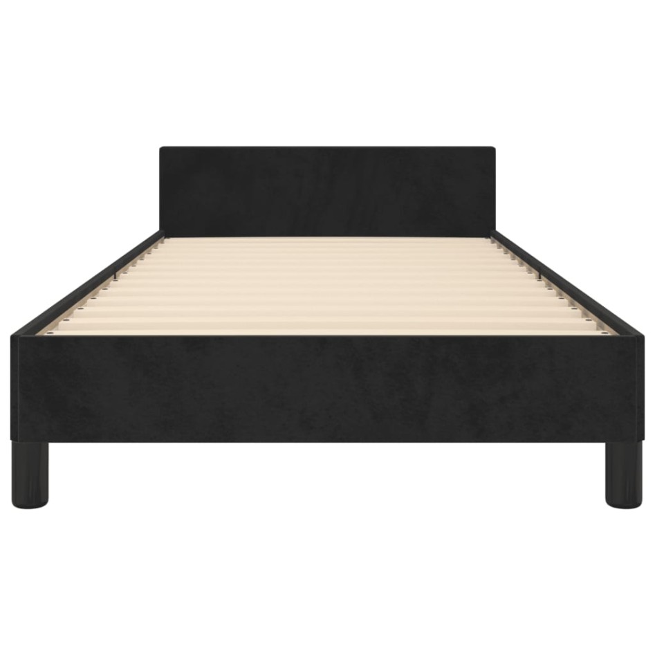 Estructura de cama sin colchón terciopelo negro 90x190
