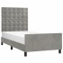 Estructura de cama sin colchón terciopelo gris claro 90x190
