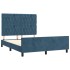 Estructura de cama sin colchón terciopelo azul oscuro