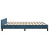 Estructura de cama sin colchón terciopelo azul oscuro