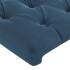 Estructura de cama sin colchón terciopelo azul oscuro