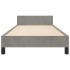 Estructura de cama sin colchón terciopelo gris claro 80x200