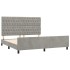 Estructura de cama con cabecero terciopelo gris claro