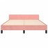 Estructura de cama sin colchón terciopelo rosa 140x190