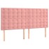 Estructura de cama sin colchón terciopelo rosa 140x190