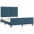 Estructura de cama sin colchón terciopelo azul oscuro