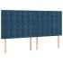 Estructura de cama sin colchón terciopelo azul oscuro