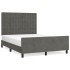 Estructura de cama sin colchón terciopelo gris oscuro