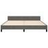 Estructura cama con cabecero terciopelo gris oscuro 180x200