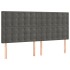 Estructura cama con cabecero terciopelo gris oscuro 180x200