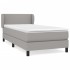 Cama box spring con colchón tela gris claro 100x200