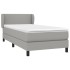 Cama box spring con colchón tela gris claro 100x200