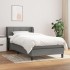 Cama box spring con colchón tela gris oscuro 100x200